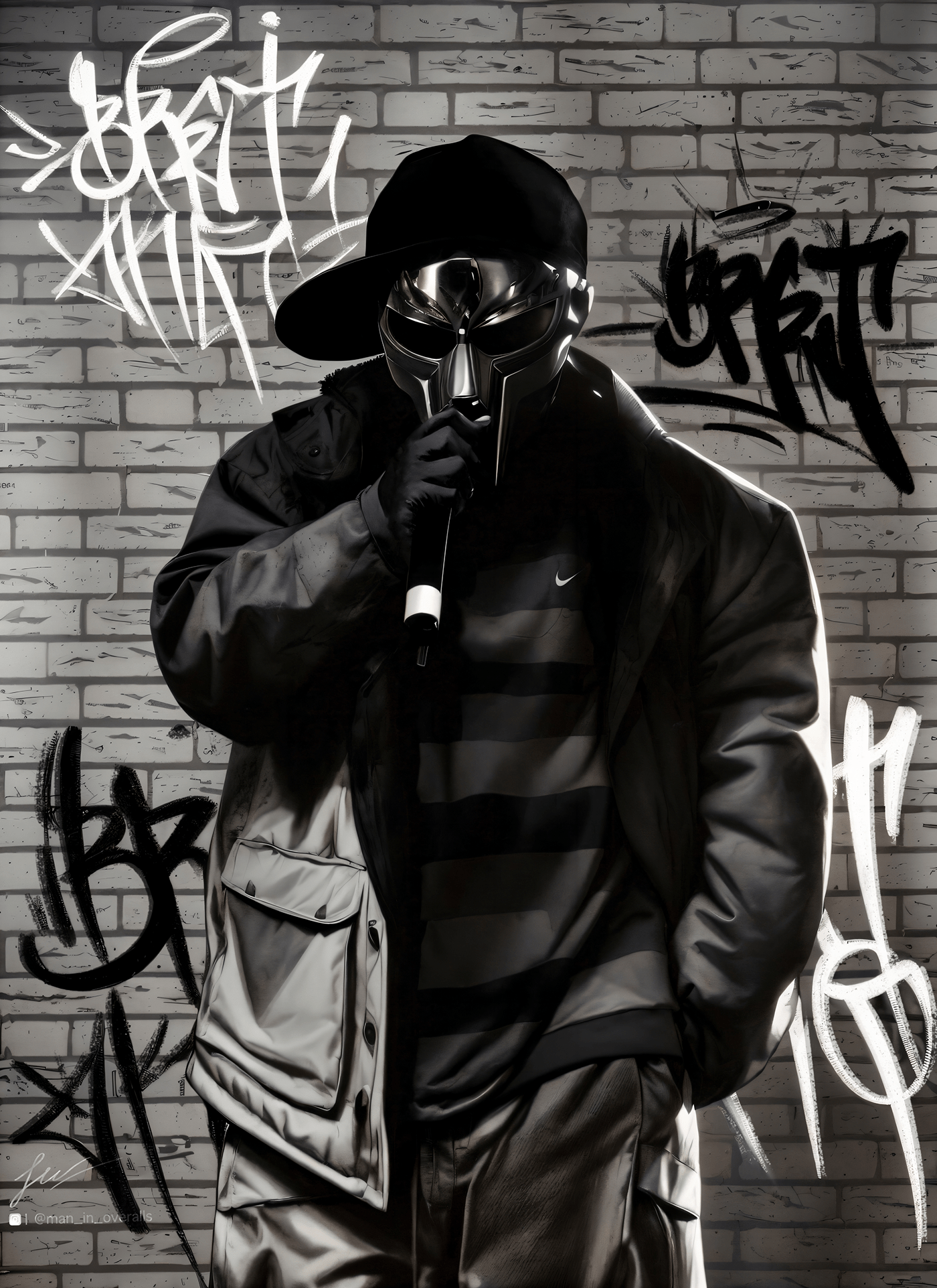 Graffiti Undeground tagging black and white rap Fashion  tag