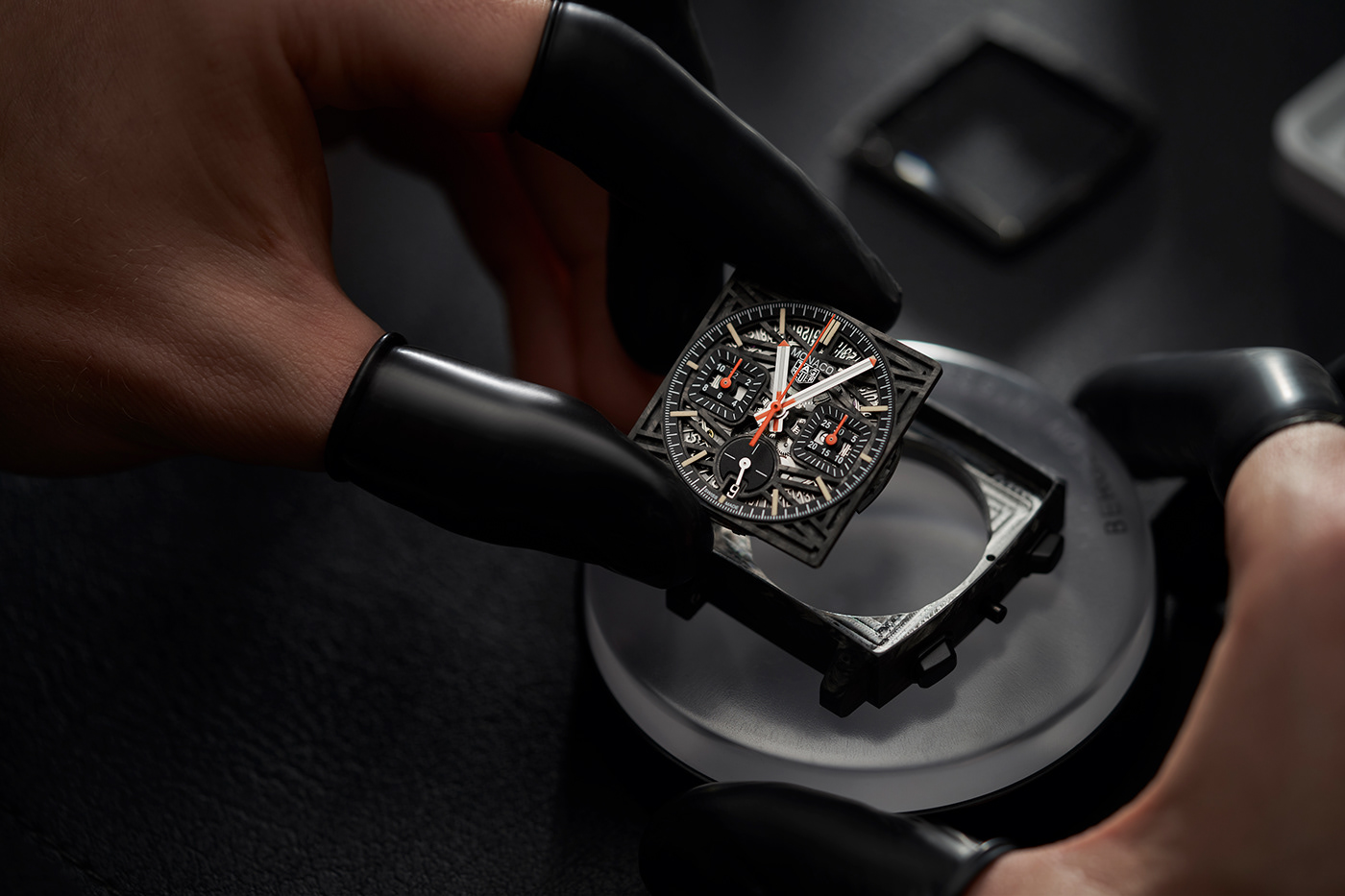 carbon darklord handmade horology luxury Monaco tagheuer uniquepiece watch WatchDesign