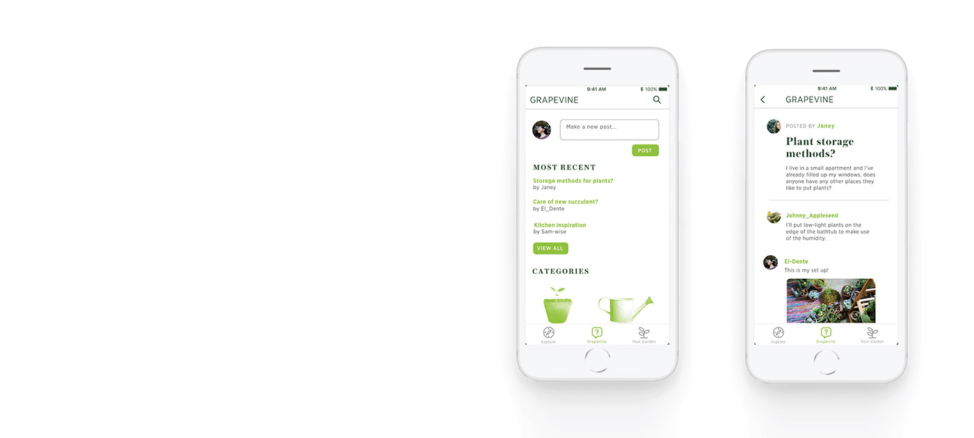 app design App prototype houseplant invision studio Nature plants social media social network