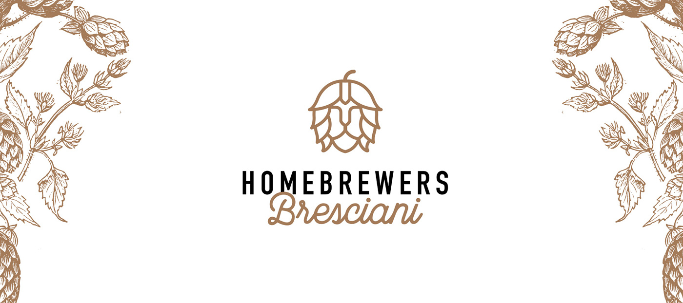 beer homebrewers logo design craft gold lion hops Brescia Birra