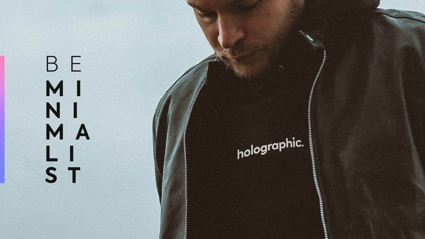 brand identity Clothing marca minimalist streetwear holographic shirt