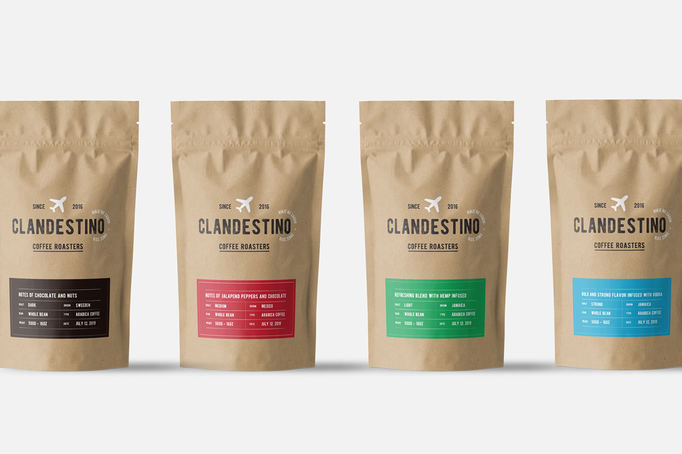 student project Packaging Coffee Blends gourmet Travel Clandestino uniritter