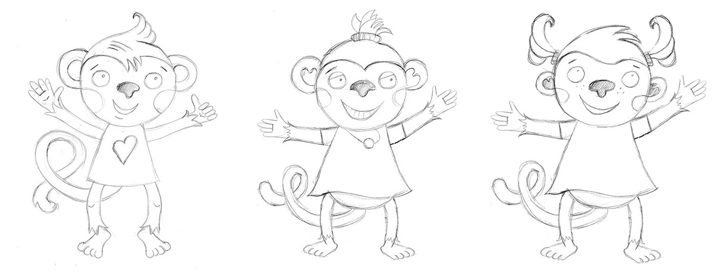 Monkey character design sketch