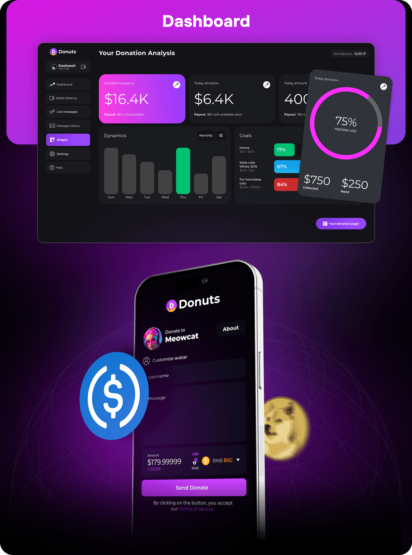 crypto blockchain cryptocurrency service stream Twitch Gaming youtube ux UI/UX