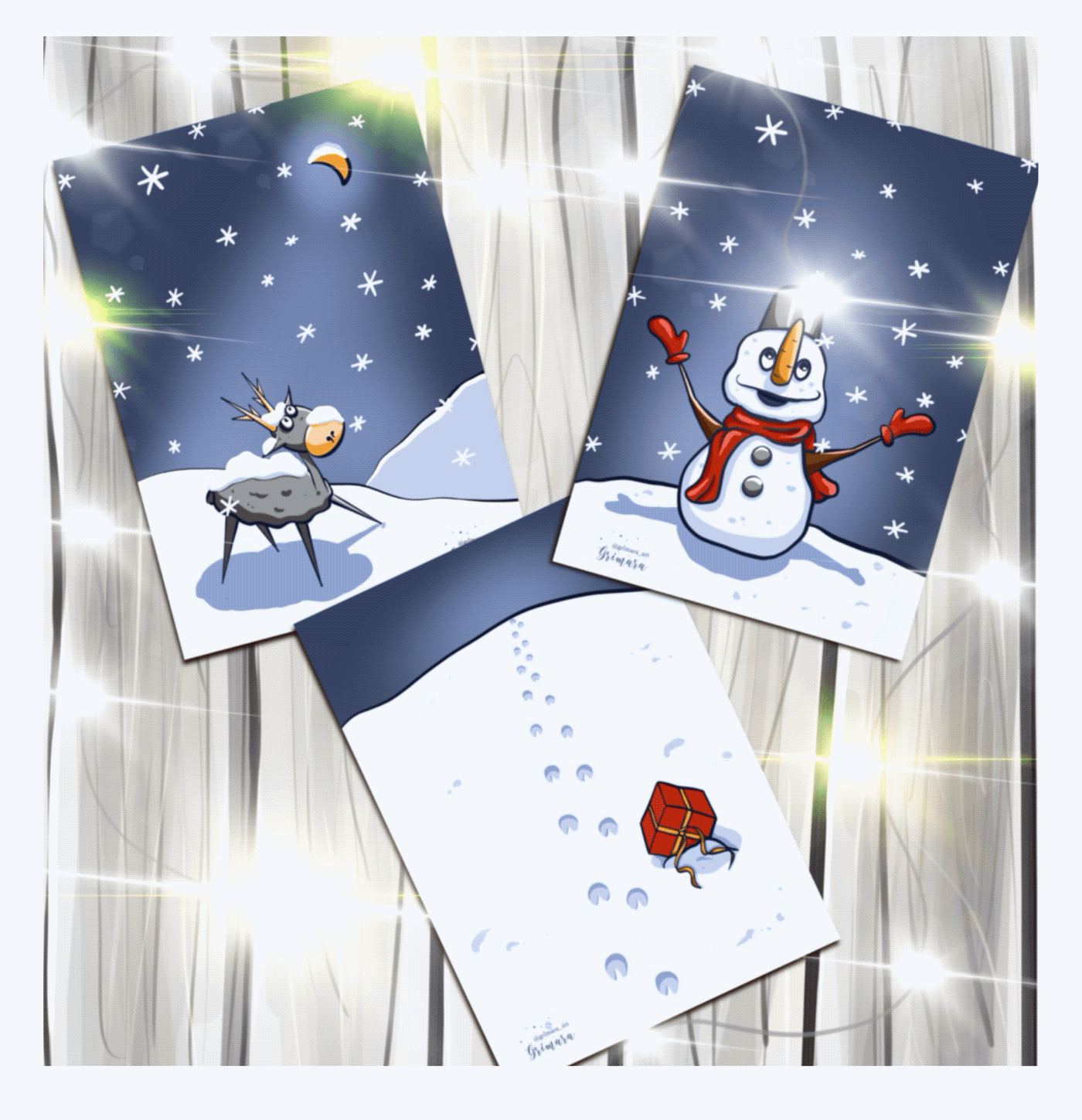 christmas card xmas Holiday Christmas card winter snow Post Card Design greeting card flatdesign