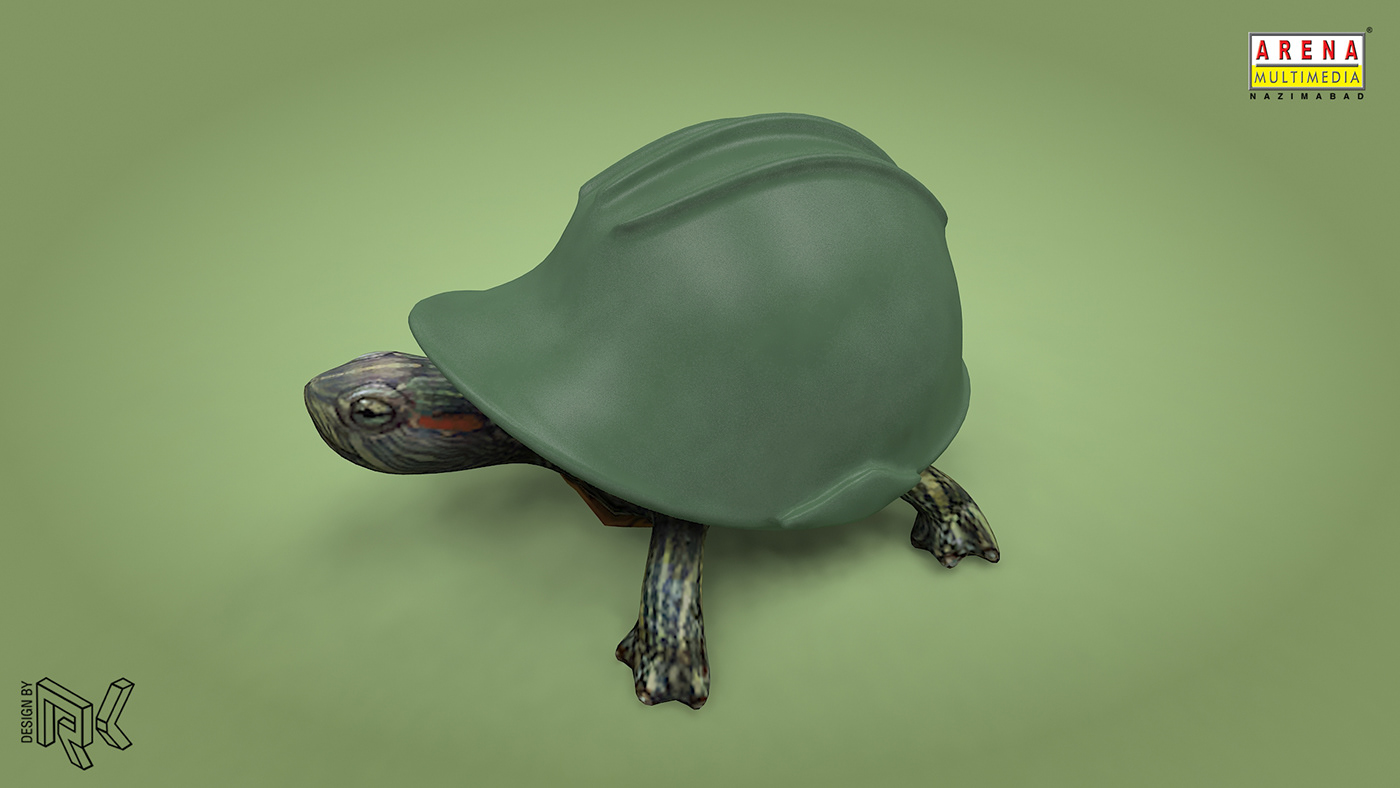 animation  motion graphics  Turtle Helmet Protect safety design art green ride