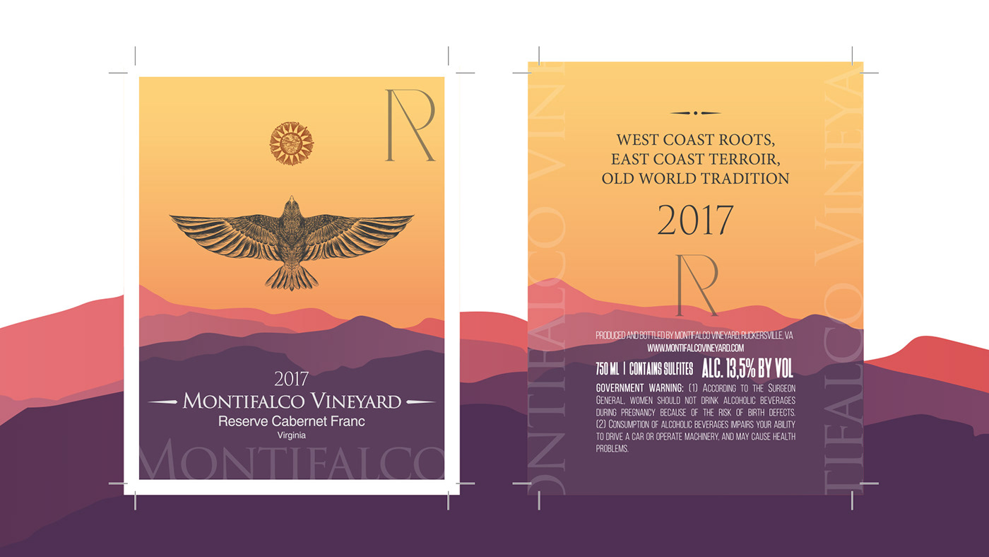 wine label label design graphic design  Packaging winery wine american wine us wine branding  packing