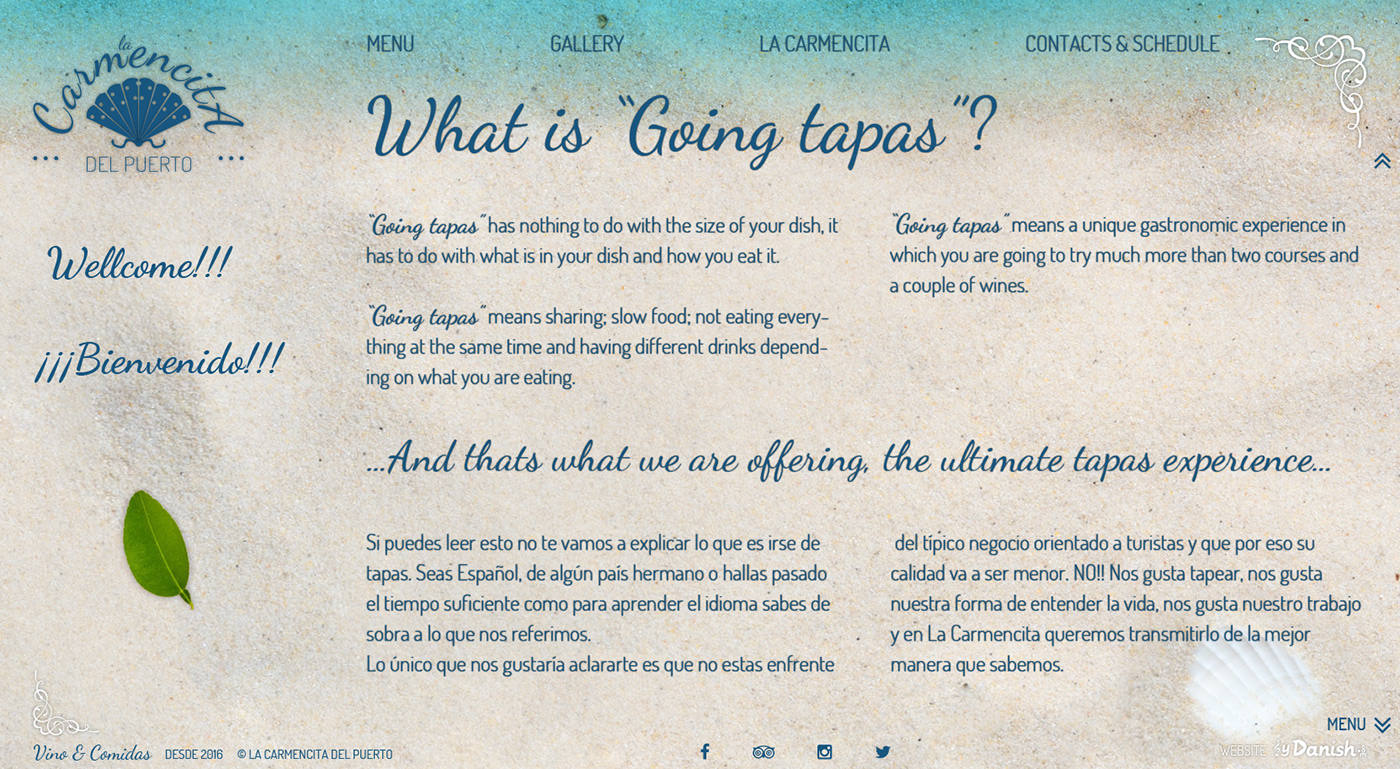 restaurant Website menu Webdesign spanish Food  wine Island cannarian