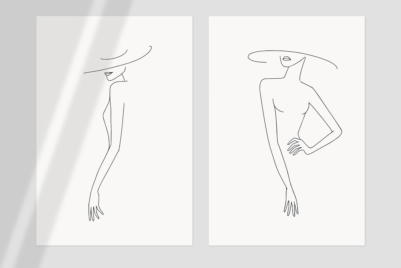 female silhouettes line line art linear one line woman feminine body elegant poster