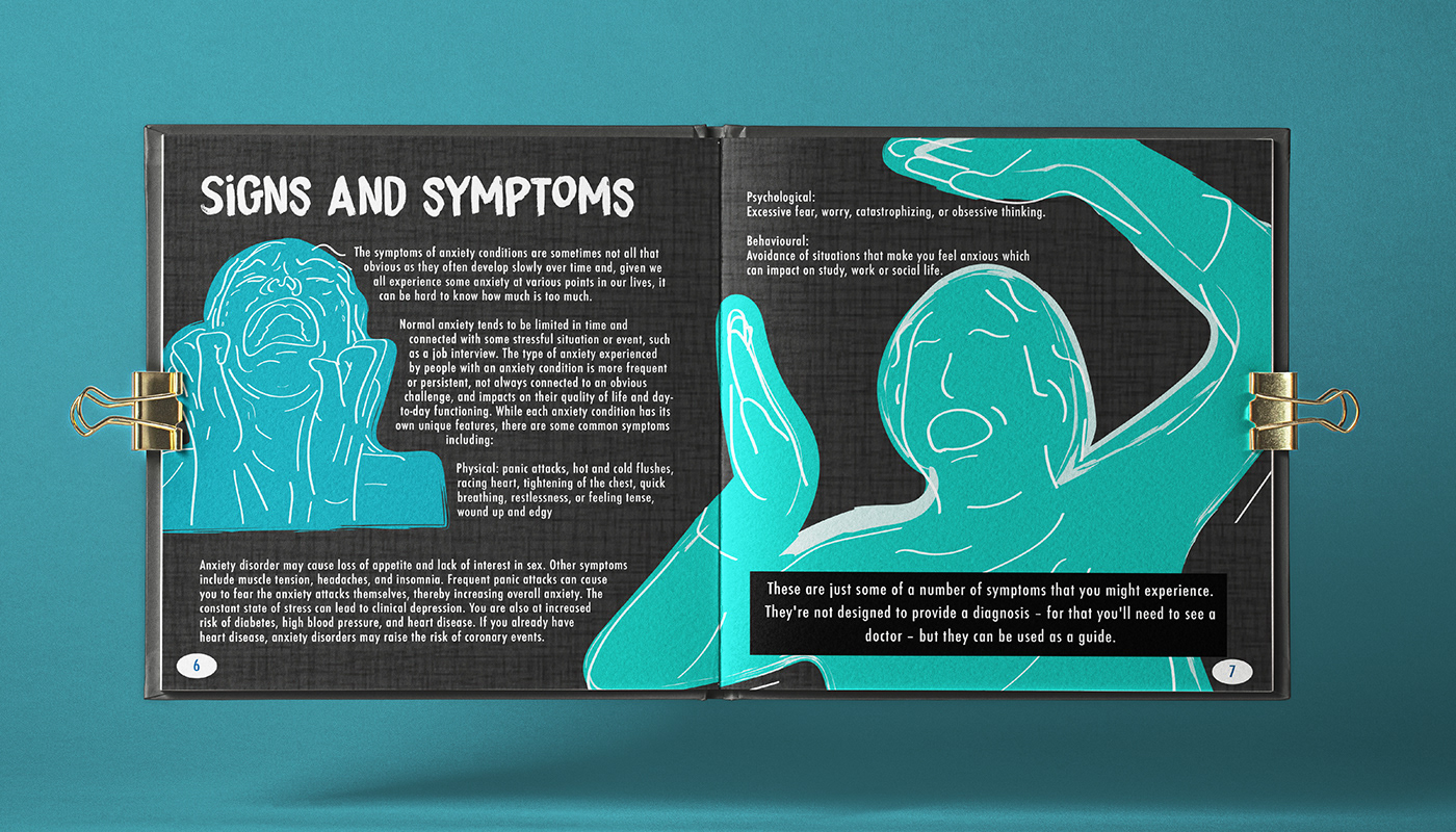 anxiety Booklet editorial ILLUSTRATION  lineart mental disorder Social Wellness visual design Zine 