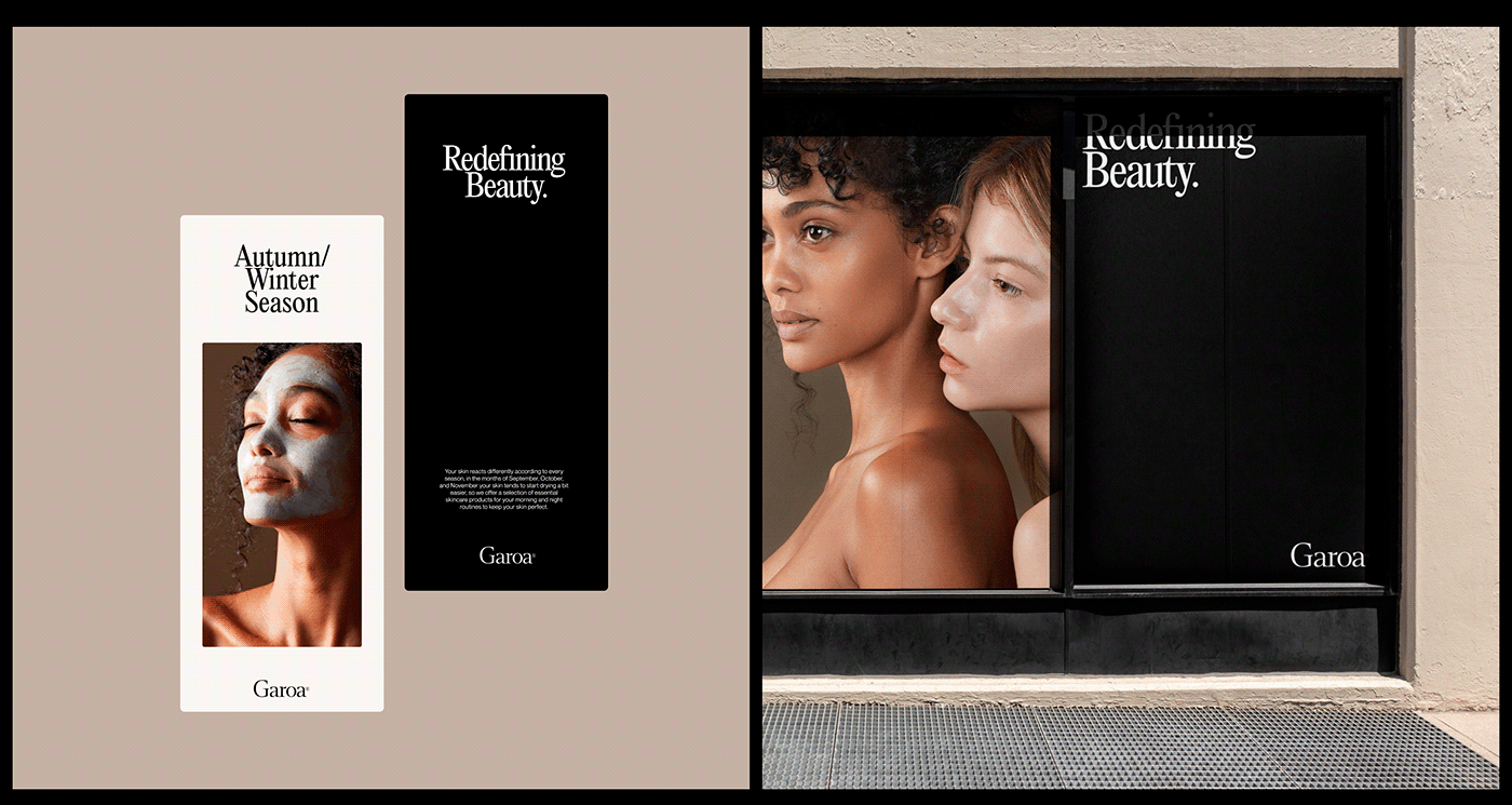 3D branding  clean identity Packaging pastel product serif skincare Website