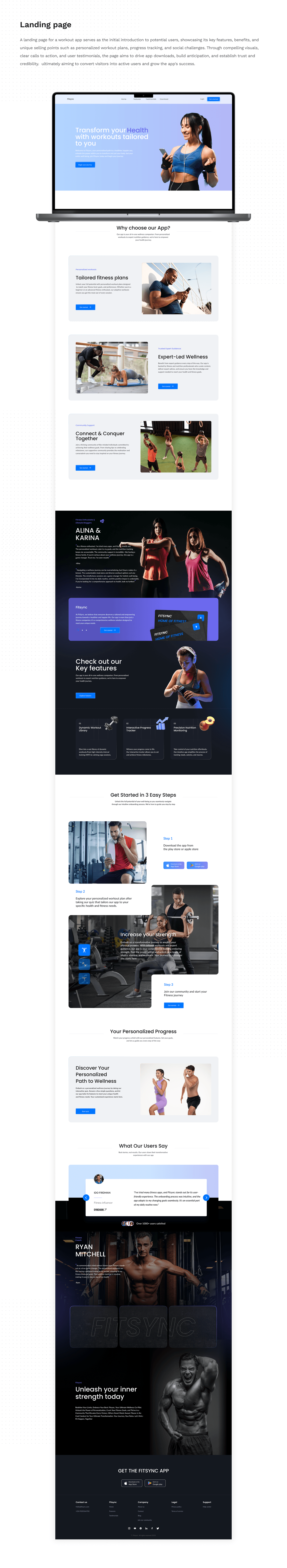 Case Study uiux Mobile app Figma landing page fitness app fitness gym Health workout