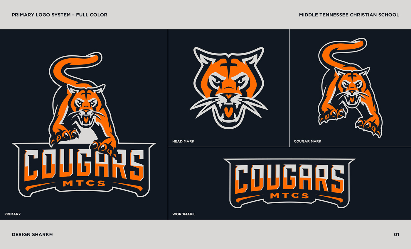 athletics brand identity cougar cougar logo custom type logo school Sports Branding Sports Design