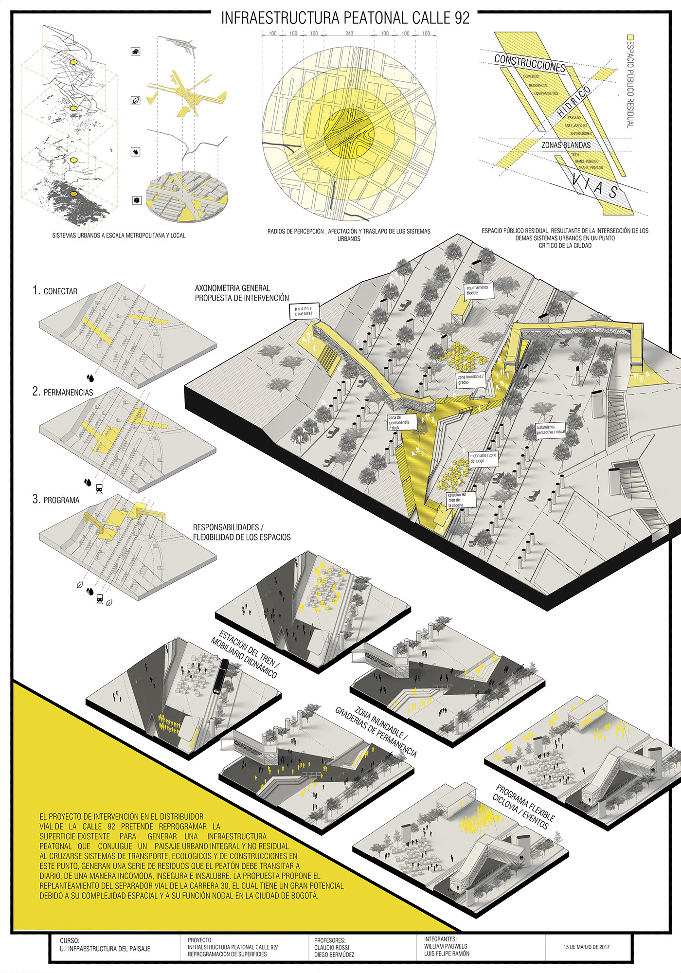 Landscape public space surface architecture diagrams bogota