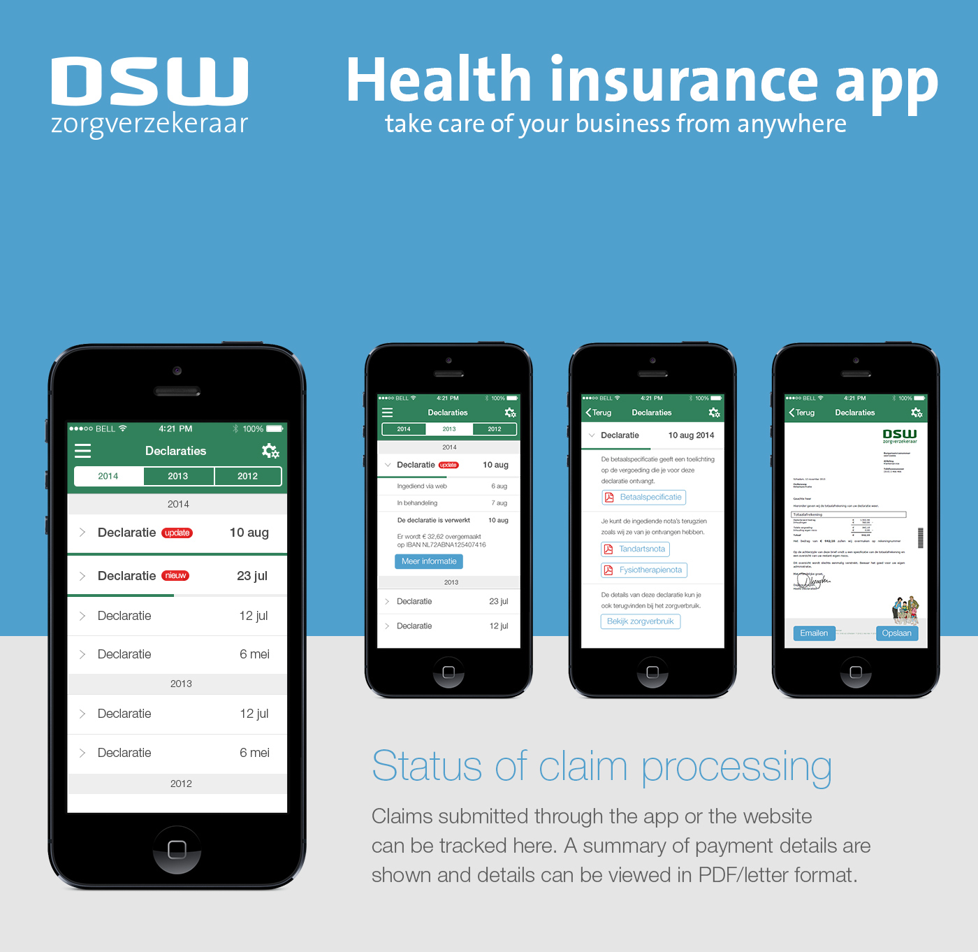 DSW Health healthcare insurance Health Insurance claims filing claims camera Kofax reimbursement statistics healthcare usage usage