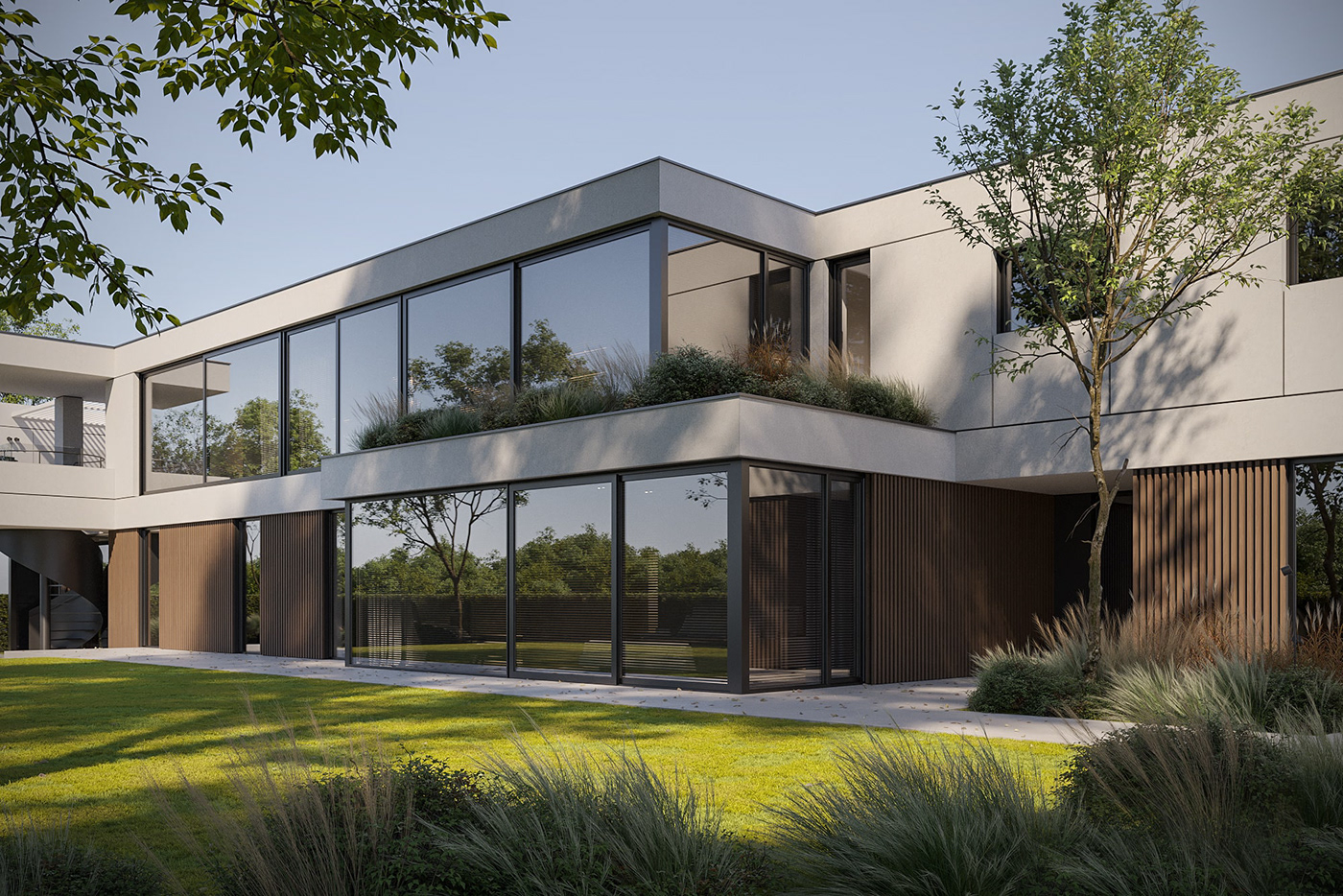 3ds max architecture CGI contemporary corona exterior interior design  minimal modern visualization