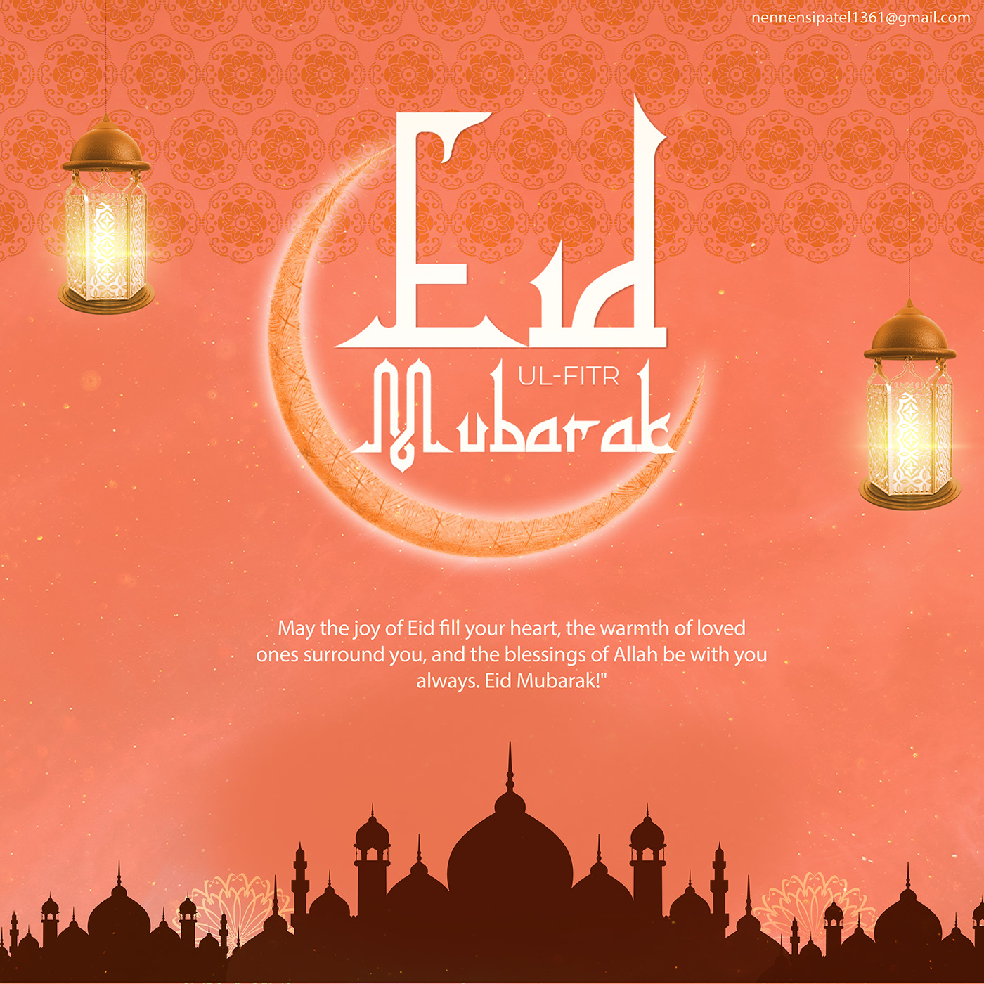 Eid Mubarak ramadan islamic arabic muslim design Masque afrique Social media post