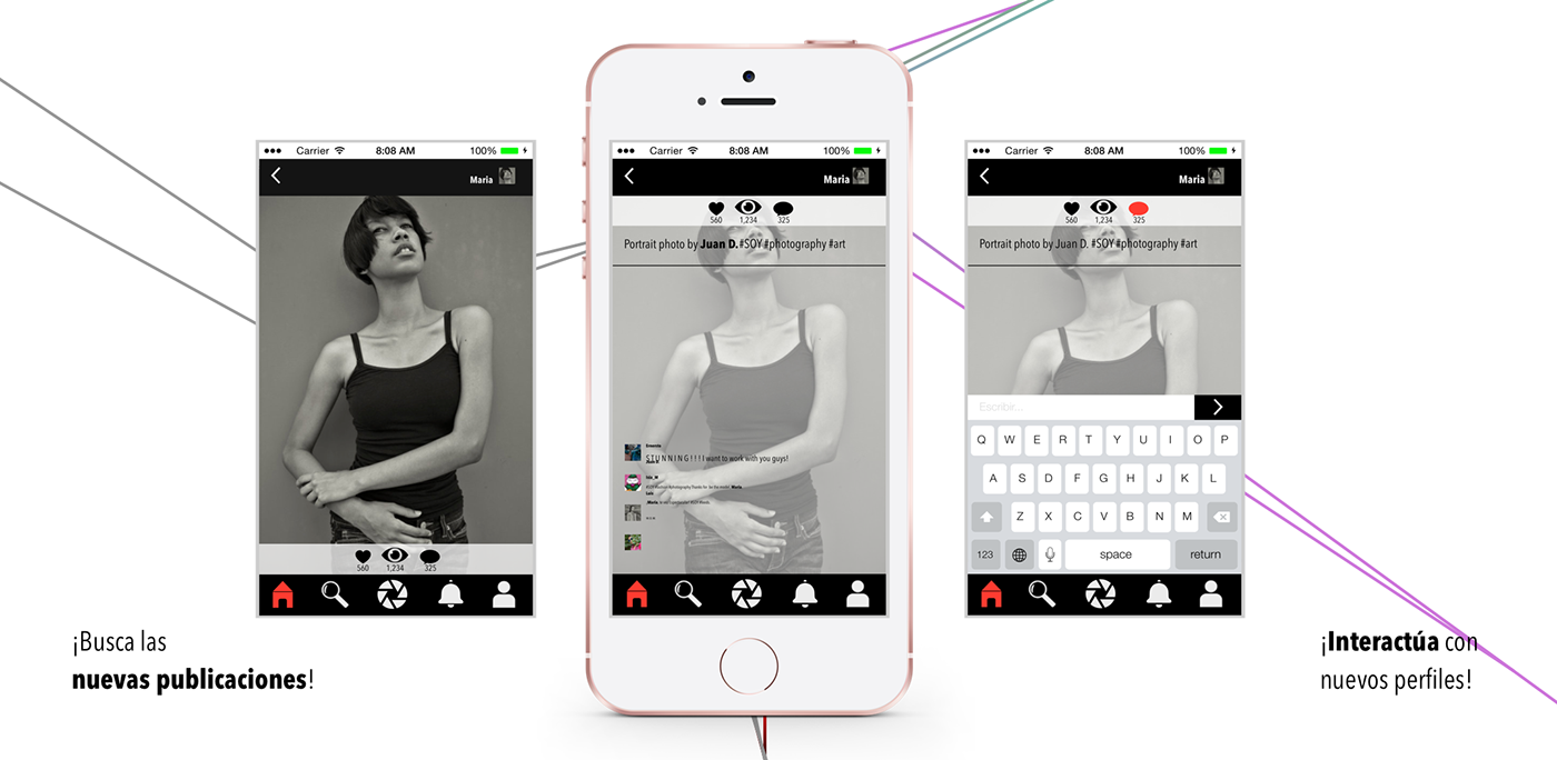 design UI ux prototype Social app