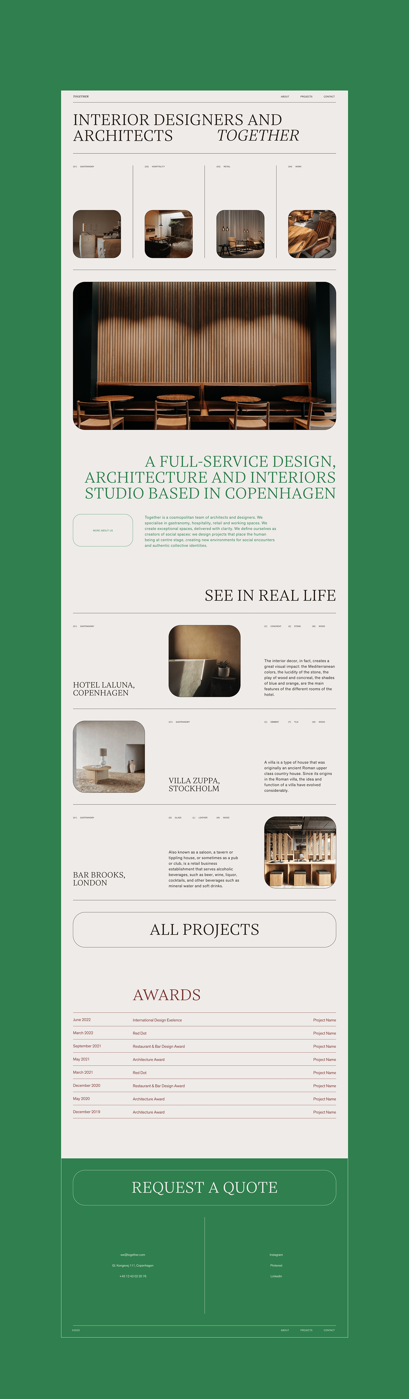 architecture editorial Figma interior design  landing page typography   UI/UX ux/ui Web Design  Website