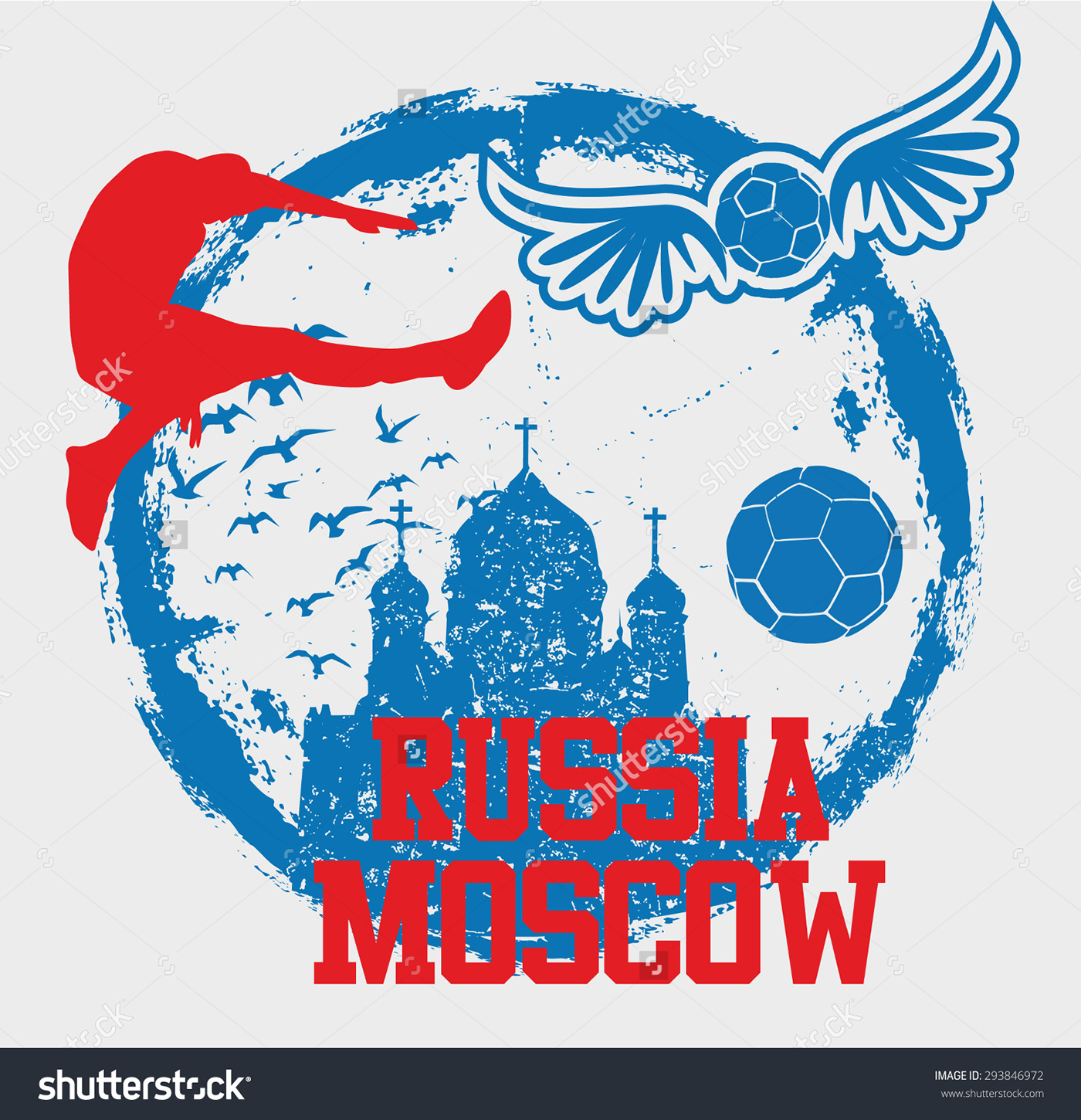 Russia Isolated kick flag font national White ball concept vector