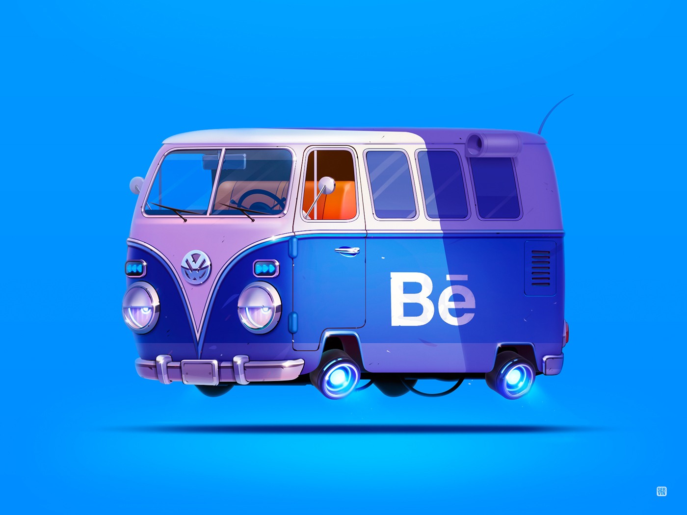 car bus Style sci-fi ILLUSTRATION  Behance Servin Icon design