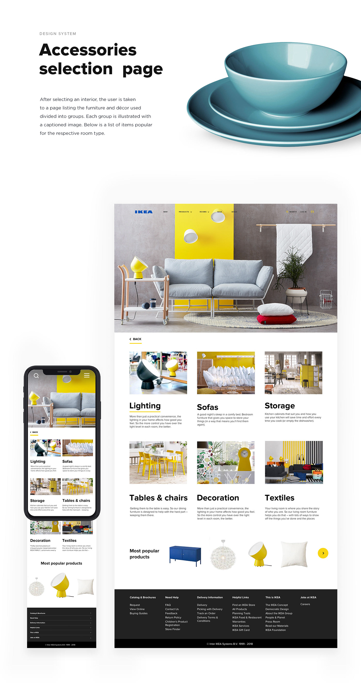 ikea UI ux Website minimal mobile e commerse concept redesign flat