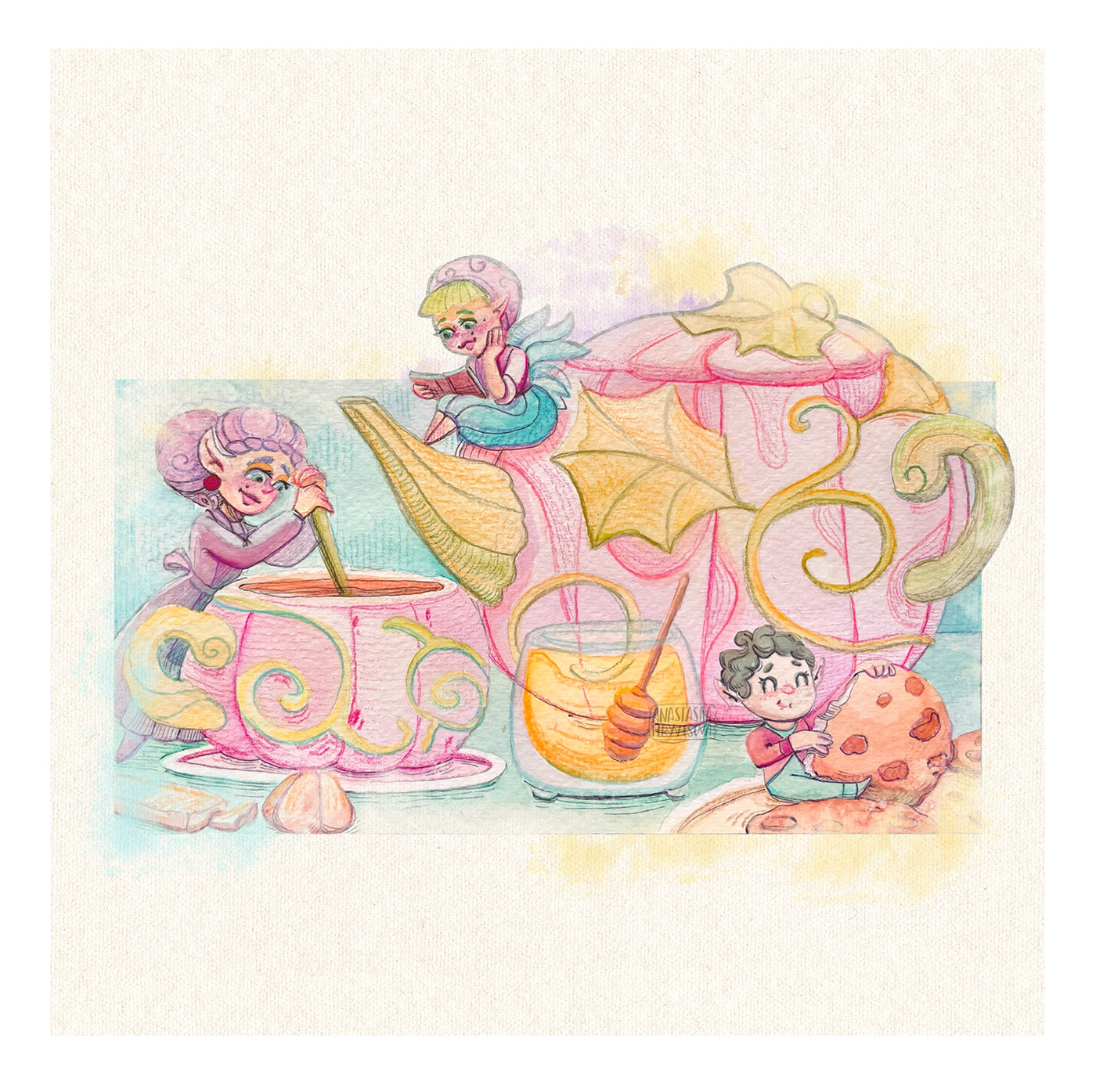 book illustrations Character design  concept illustration fairy Fantasy world watercolor