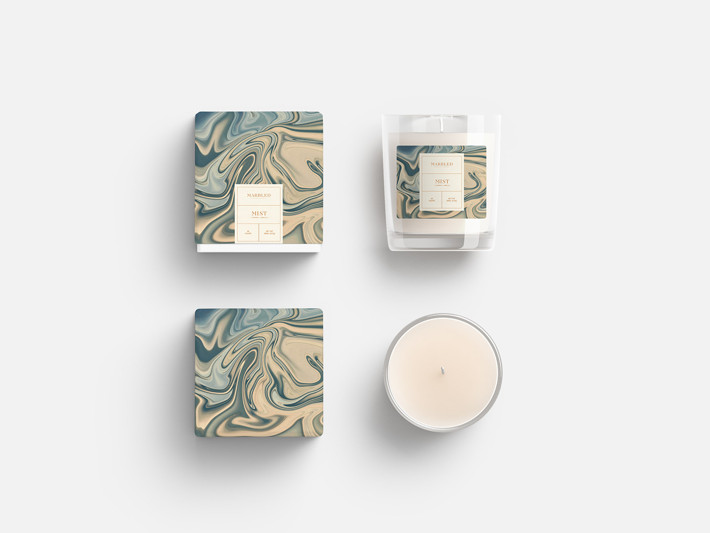 candle Marble box marbling package scent