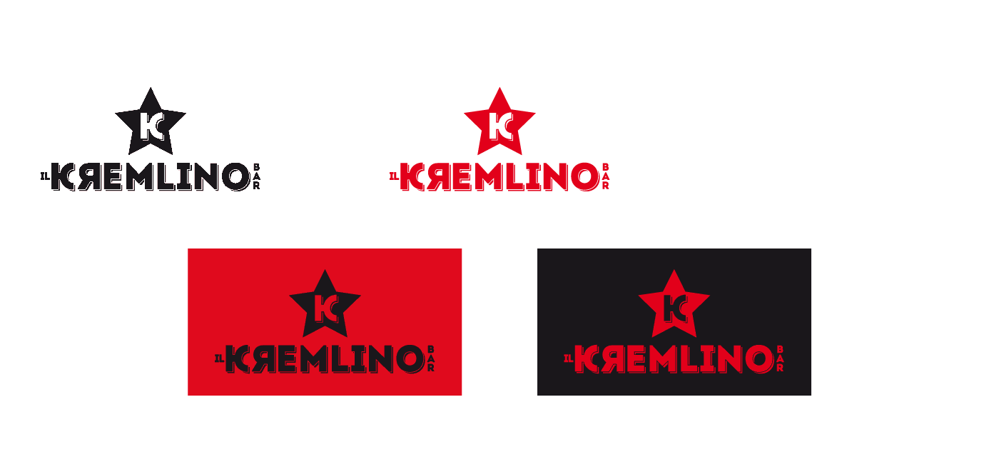 club comunist bar cafe Kremlin cremlino party star red logofolio