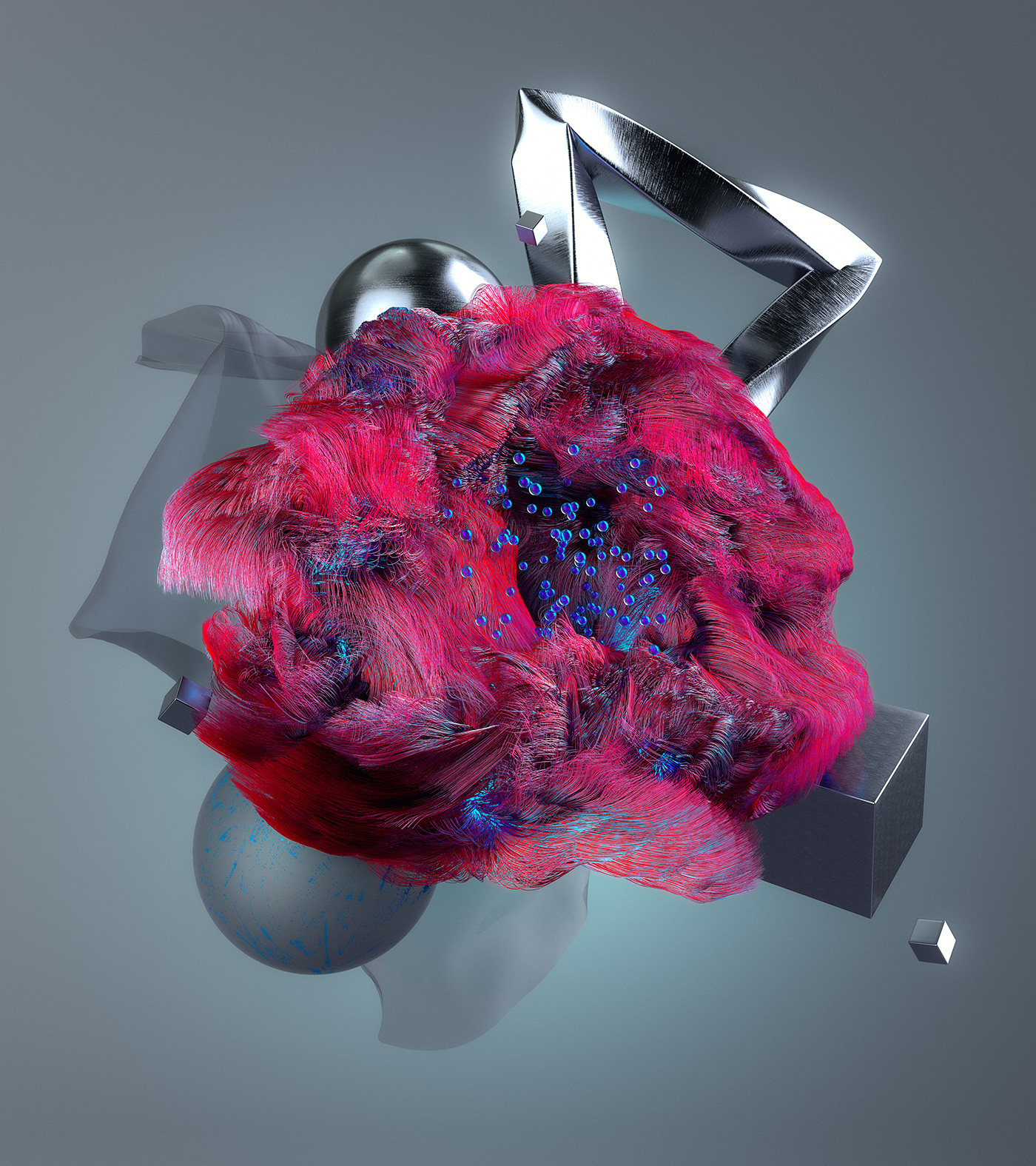 3D 3dart abstractart c4d cinema4d cloth digitalart flow hair marterium