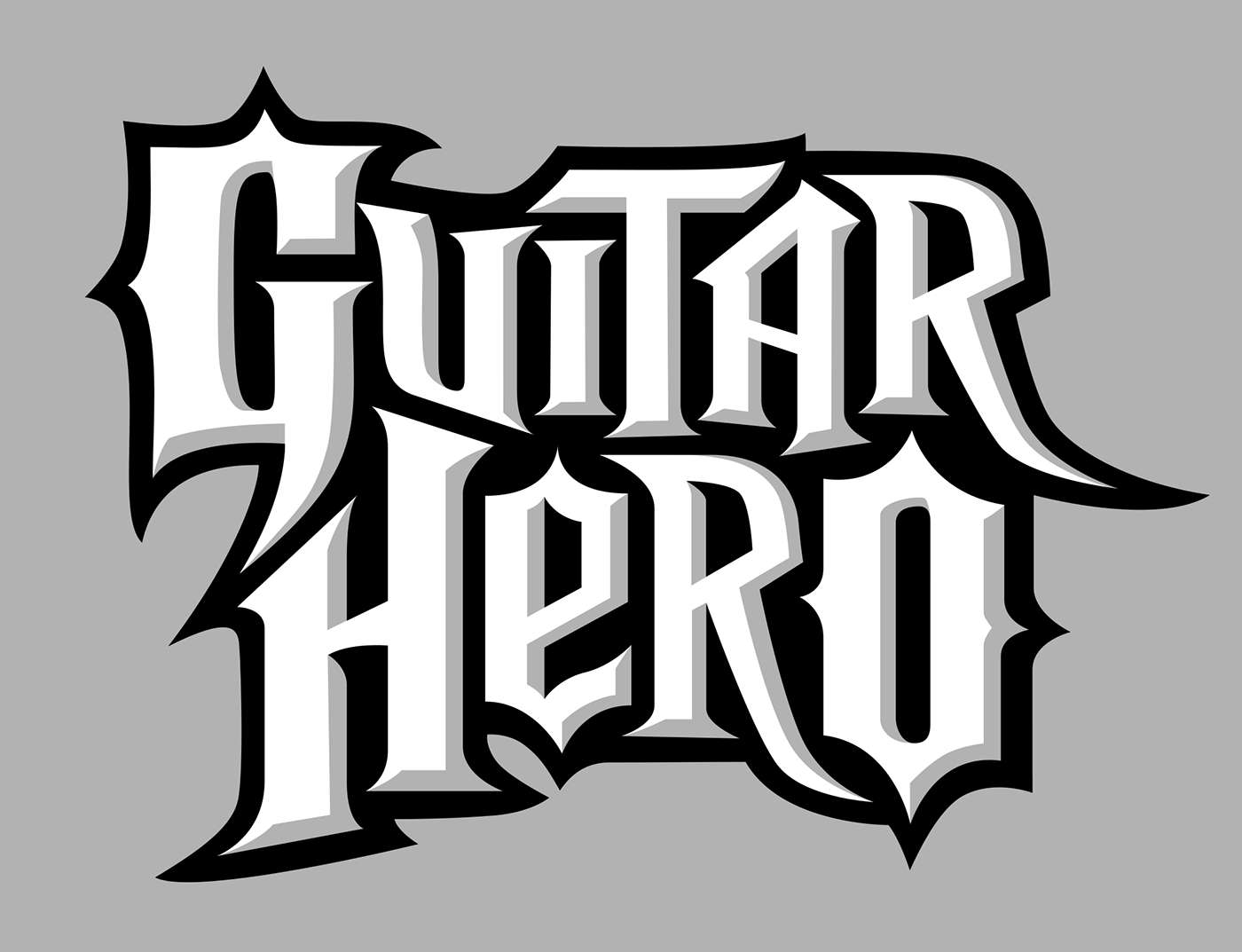 logo Guitar Hero video game brand Harmonix