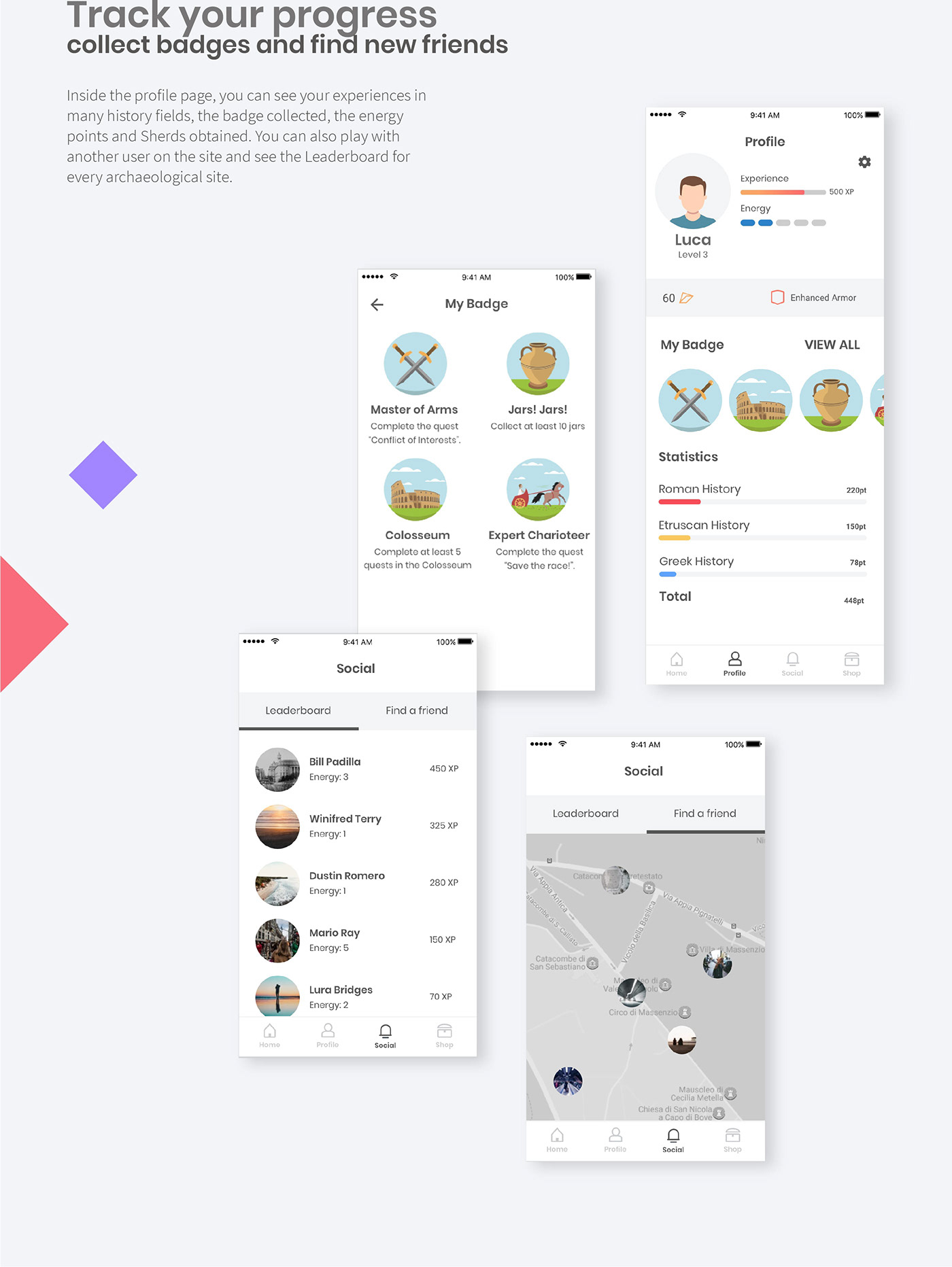 UI ux application ILLUSTRATION  design iphone android mobile interaction archeology