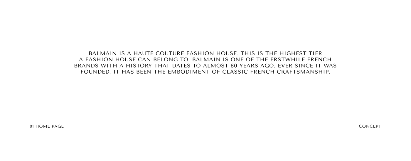 Balmain concept e-commerce Fashion  Minimalism mobile redesign store ux/ui Website