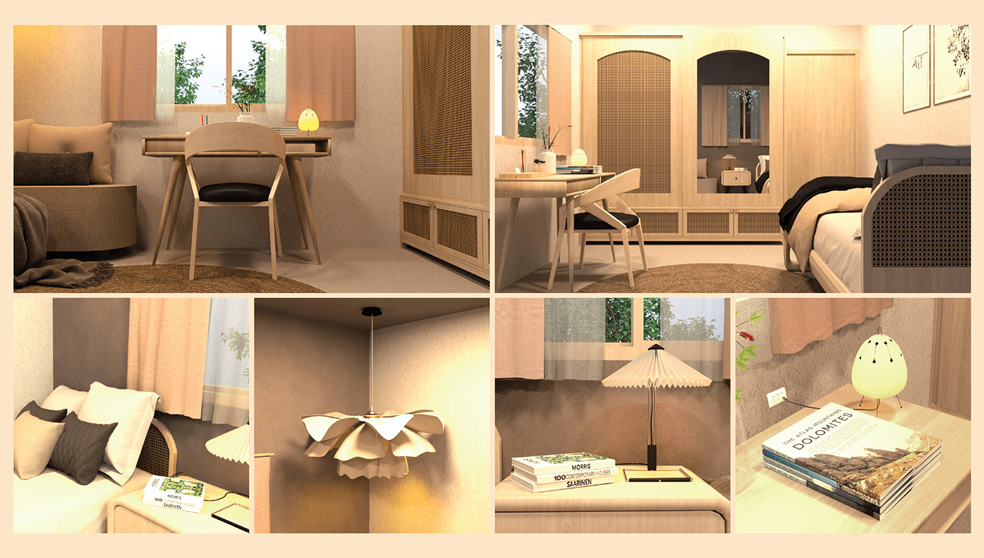 design interior design  bedroom bedroom design Scandinavian minimal Interior Bedroom interior interiors Space 