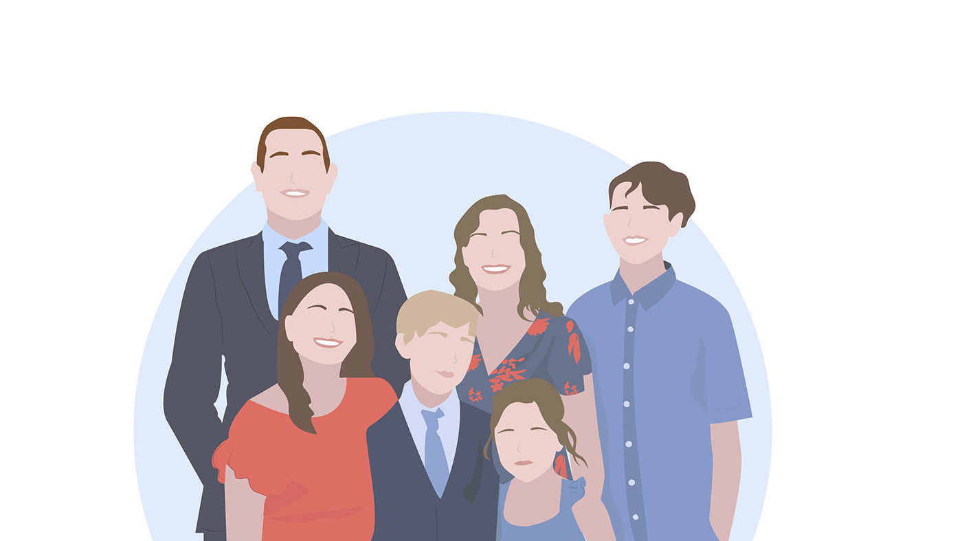 adobe illustrator digital illustration eyebrows illuctration family portrait ILLUSTRATION  Illustrator minimal illustration portrait illustration Vector Illustration