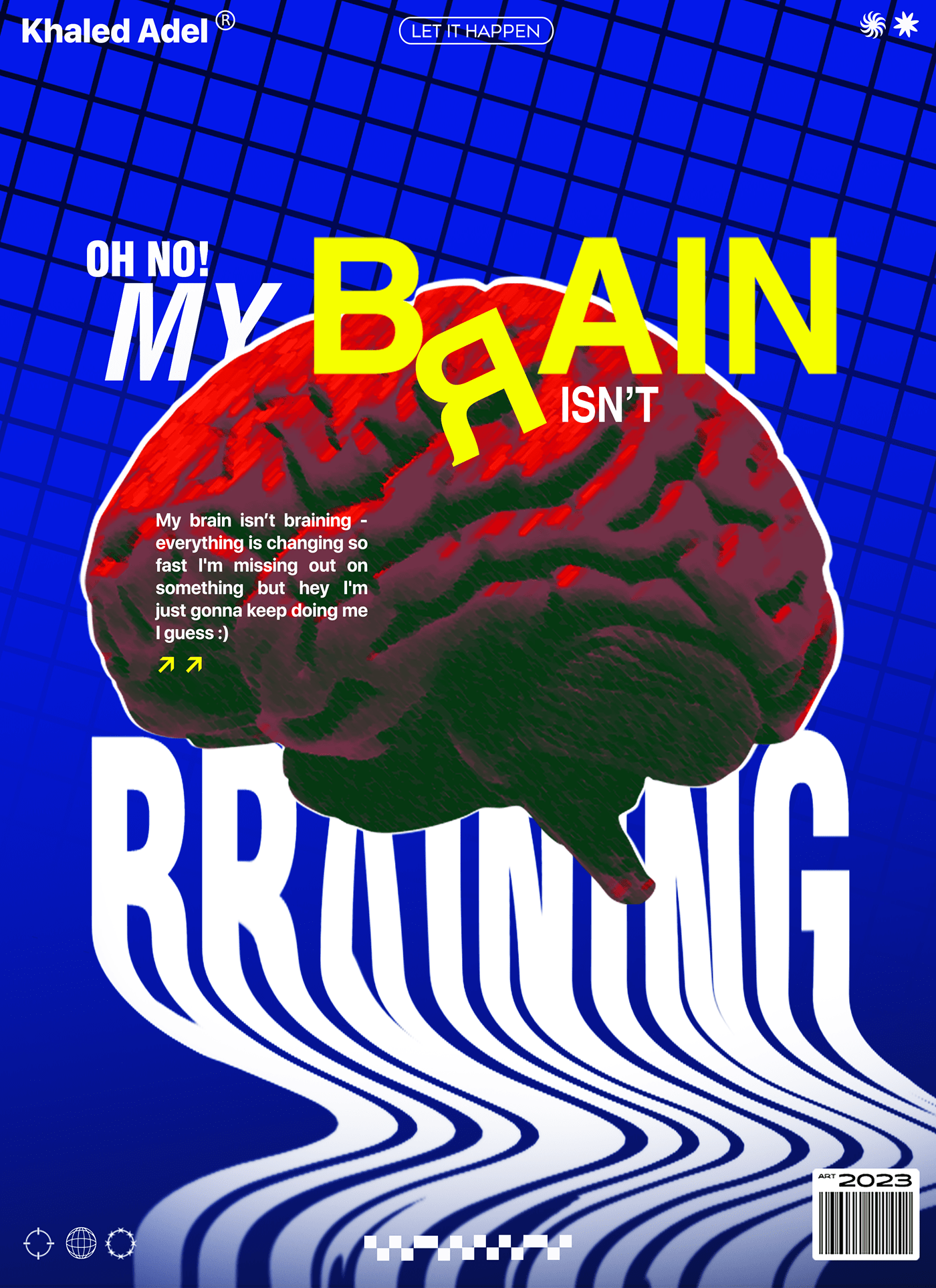 Brain Fog brainstorming CREATIVE BLOCK Creativity graphic design  mental block mental health Overthinking Poster Design visual art