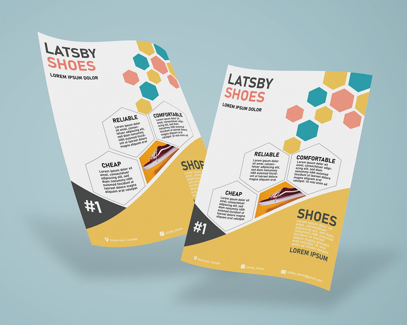 This is a high quality A4 sized flyer for shoes and marketing.