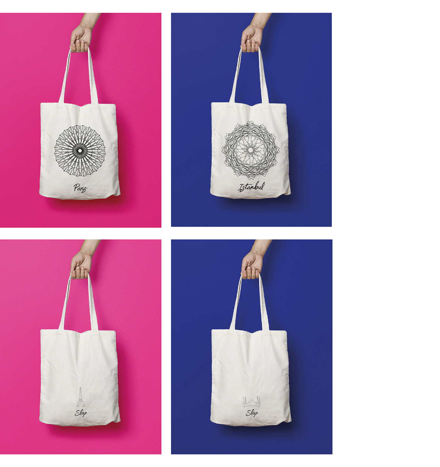 brand bag monument graphic gif Mandala colors Style shopperbag Cities
