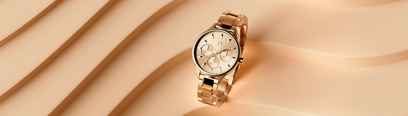 Advertising art direction CGI clock mvmt Render still life time visualization watch