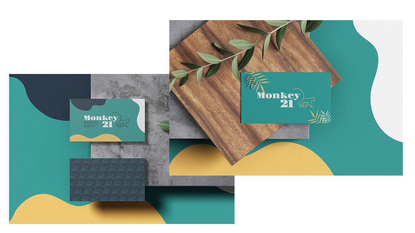 bar brand identity branding  gastro gold green ILLUSTRATION  logo monkey restaurant