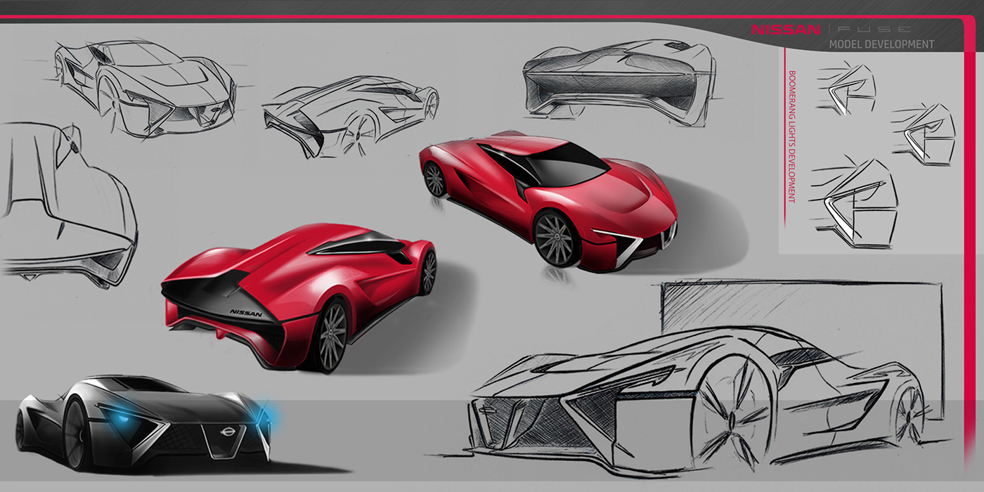 car design concept sketch supercar electric draw Alias model Nissan