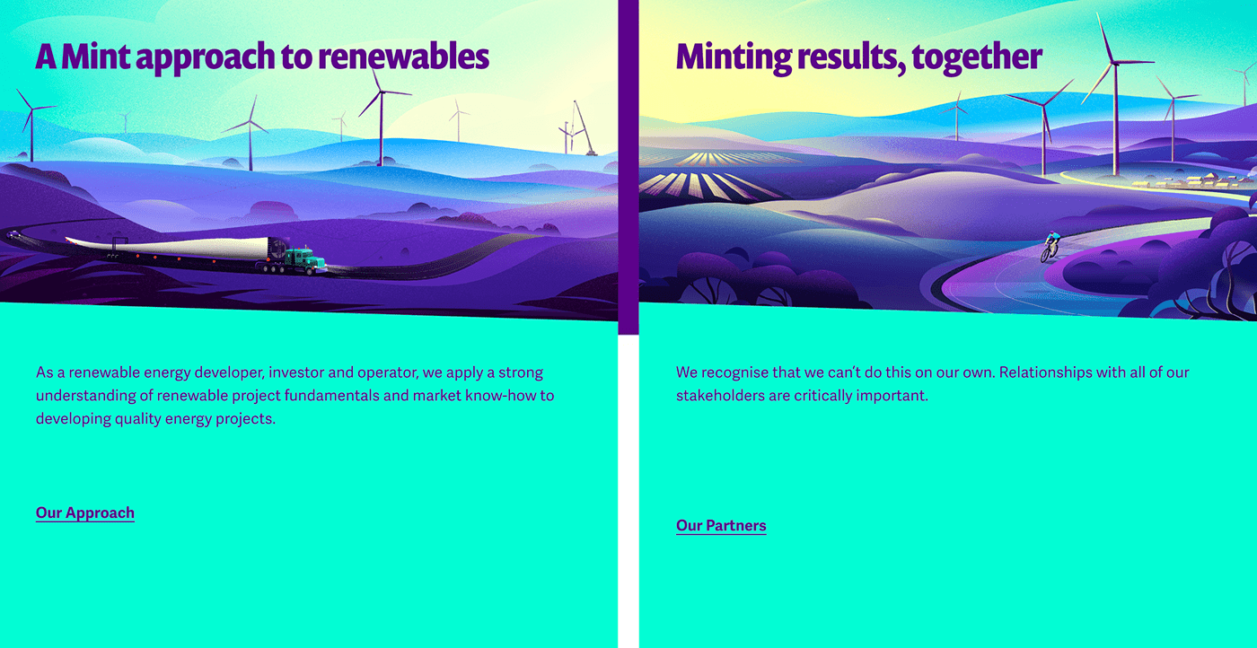 Australia ILLUSTRATION  Landscape Nature renewables road solar Wind Turbine windmill Sustainability