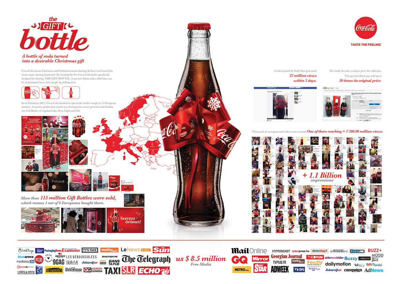 coca cola gift bottle bow Magic   package design ribbon Coca-Cola share Christmas present