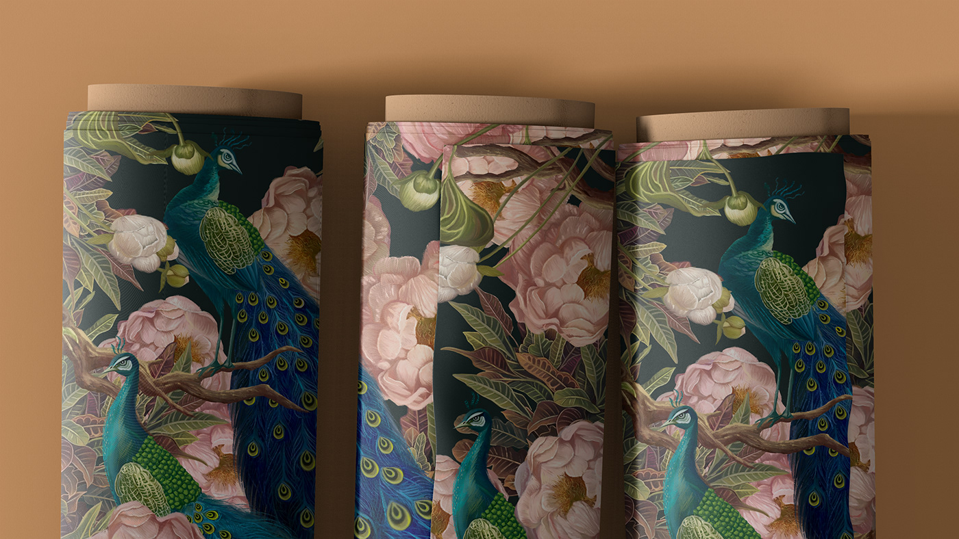 botanical floral flower pattern pattern design  plants surface design textile WallParer