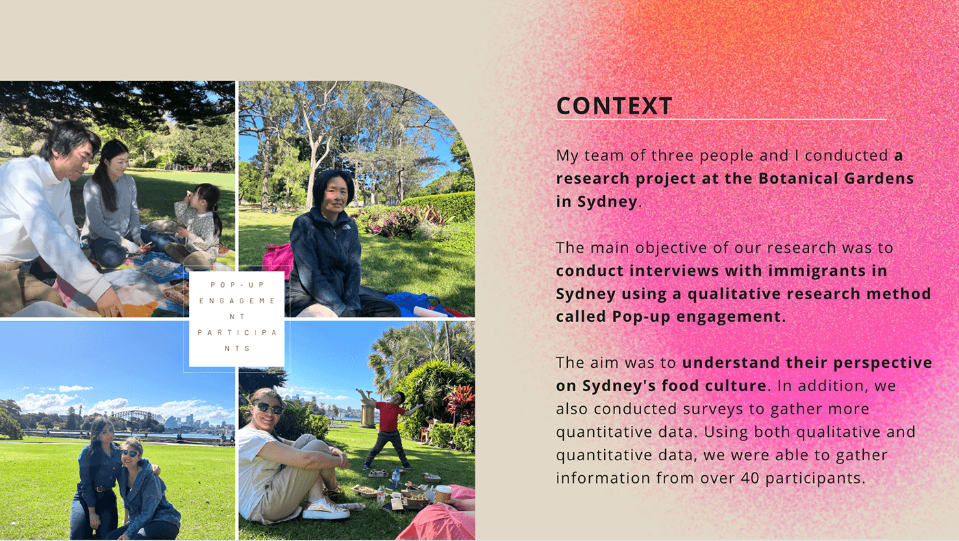 text research qualitative research Surveys sydney pop-up engagement synthesis and analysis UX research project