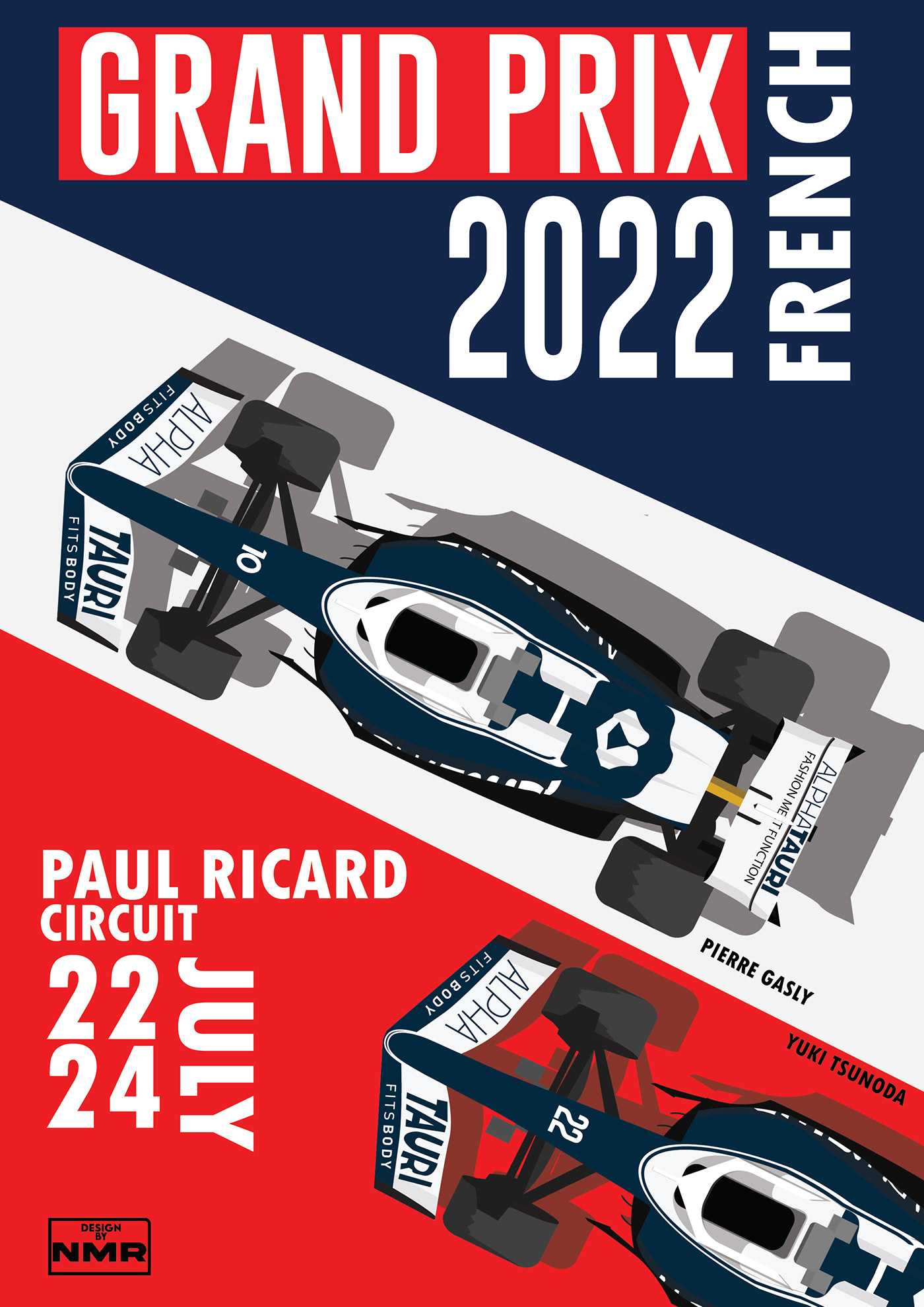 Formula 1 alpha tauri Pierre Gasly Yuki Tsunoda formula 1 poster F1 poster f1 2022 photoshop Racing paul ricard