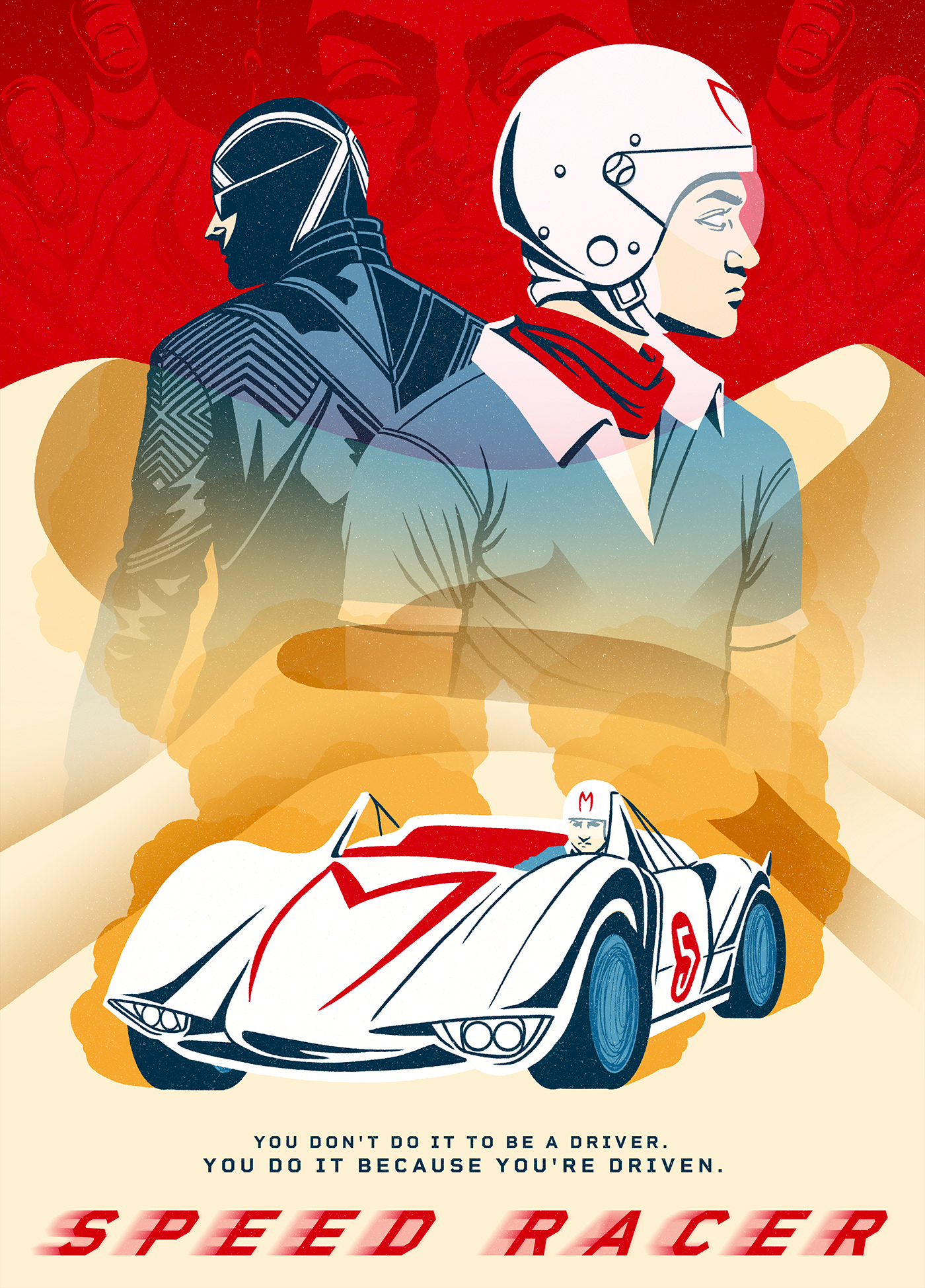 speed racer movie poster Poster Design anime Racing Cars racecar speed poster illustration Digital Art 