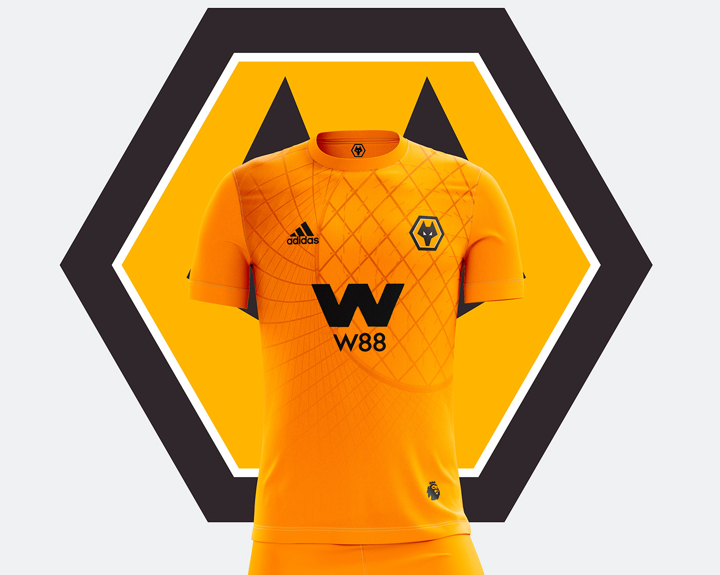 premiereleague soccer england concept orange wolf Wolverhampton jersey