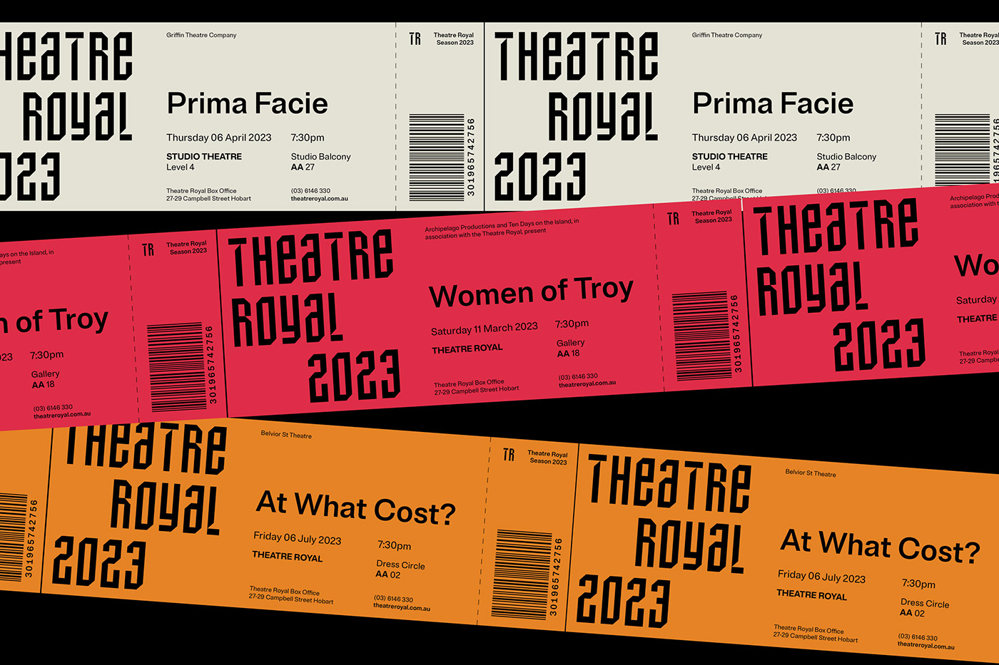 branding  hobart identity Logotype royal Season 2023 tasmania Theatre type design