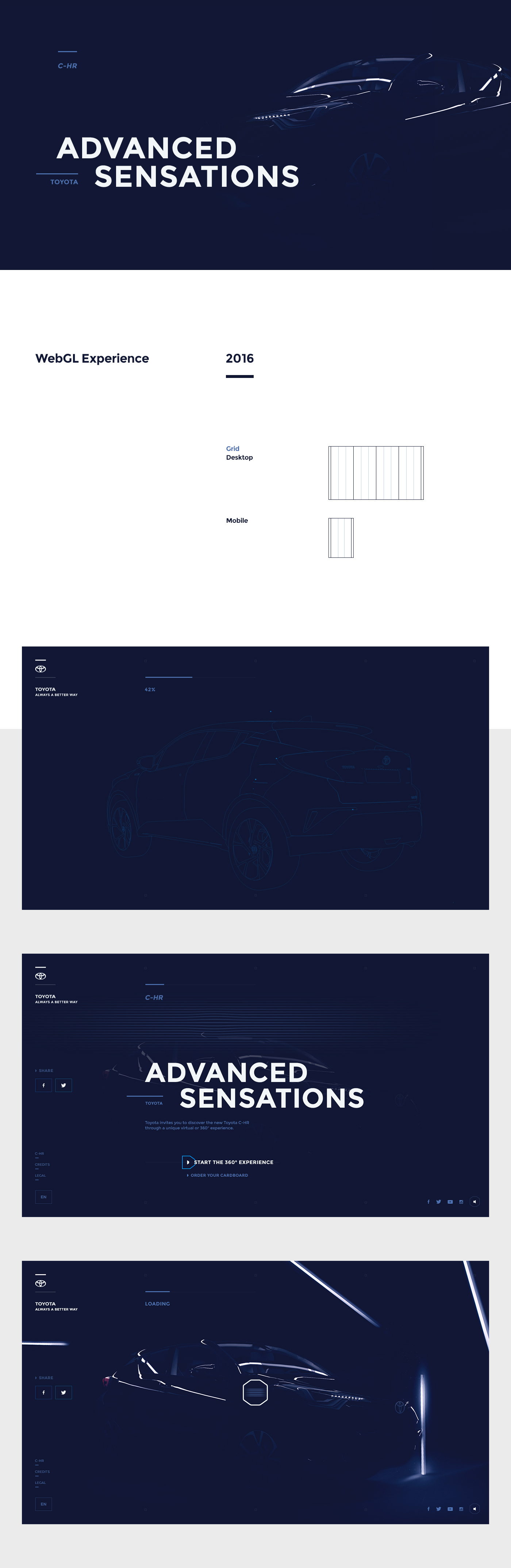 automobile toyota car Experience Innovative webgl interaction Layout type